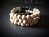 Basix Natural Wood Essential Oil Diffusing and Healing Stone Bracelet