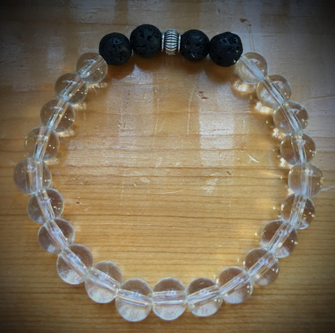 Basix Glass and Lava Stone Essential Oil Diffusing Bracelet
