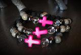 MOJO3 Breast Cancer #HOPE Essential Oil Diffusing and Healing Stone Bracelet
